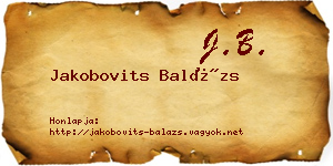 Jakobovits Balázs névjegykártya